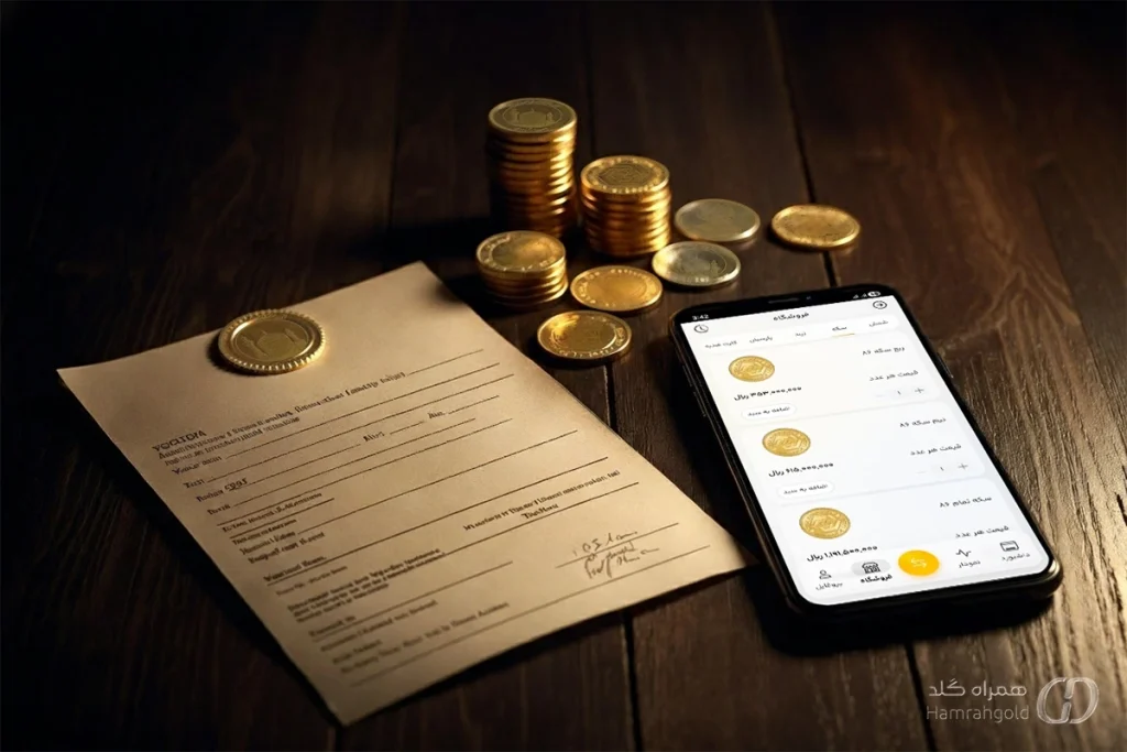 تصویر شاخص: بررسی کامل روش‌های خرید سکه: طلافروشی، صرافی و اپلیکیشن های آنلاین